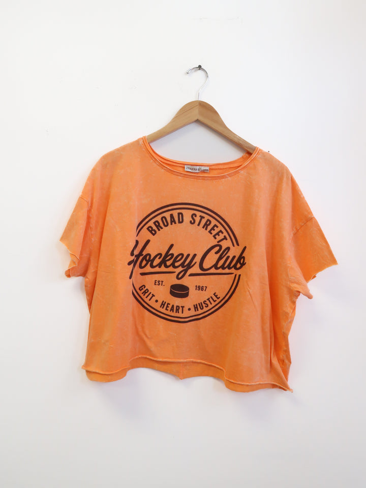 Philly Hockey Club Boxy Cropped Raw Hem