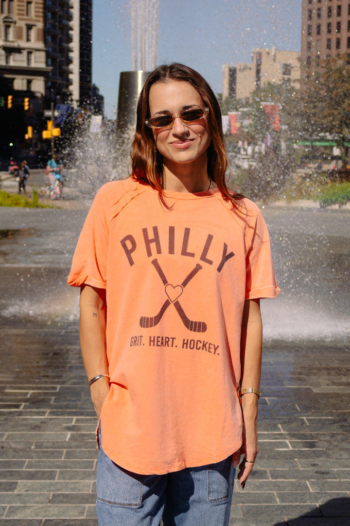 Philly Sticks Heart Washed French Terry Shirt