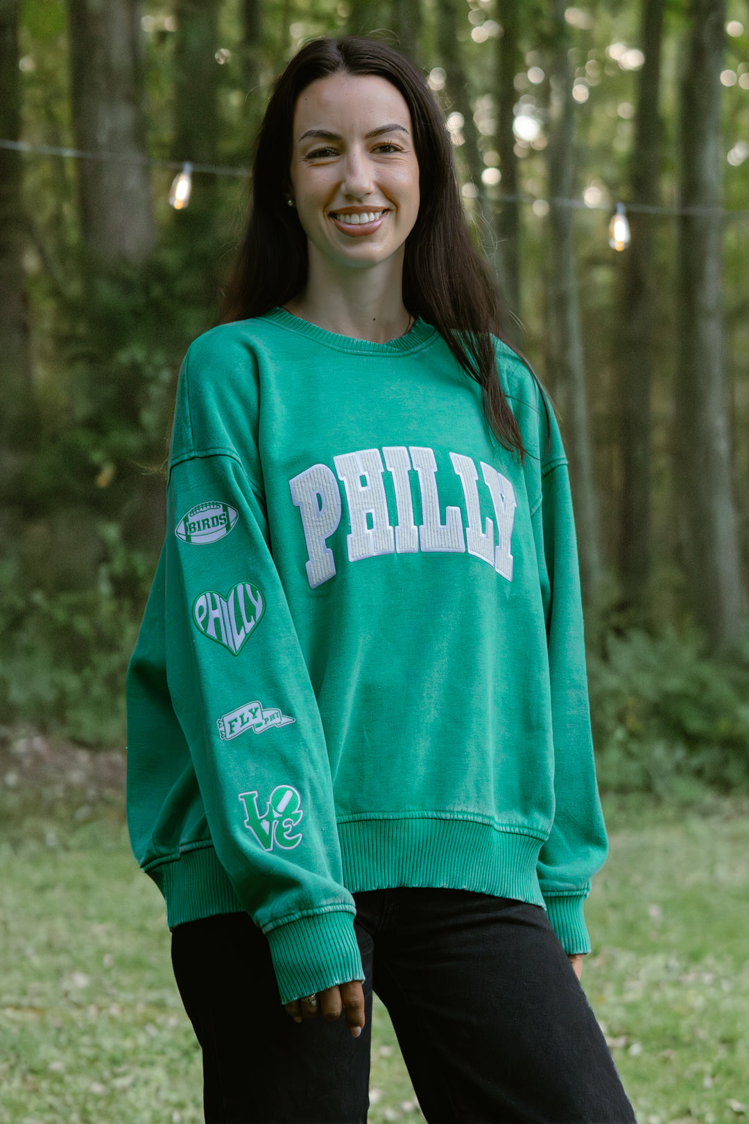 Philly Football Corded Multi Patch Kelly Sweatshirt