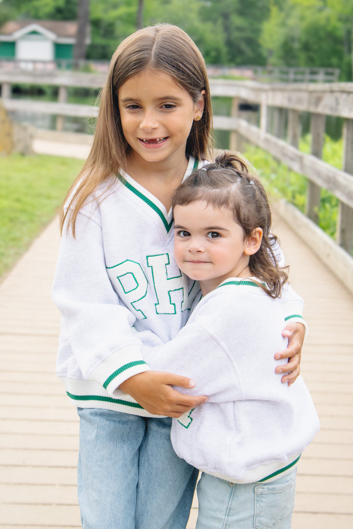 Philly Football PHI Chenille Patch V Neck Sweatshirt