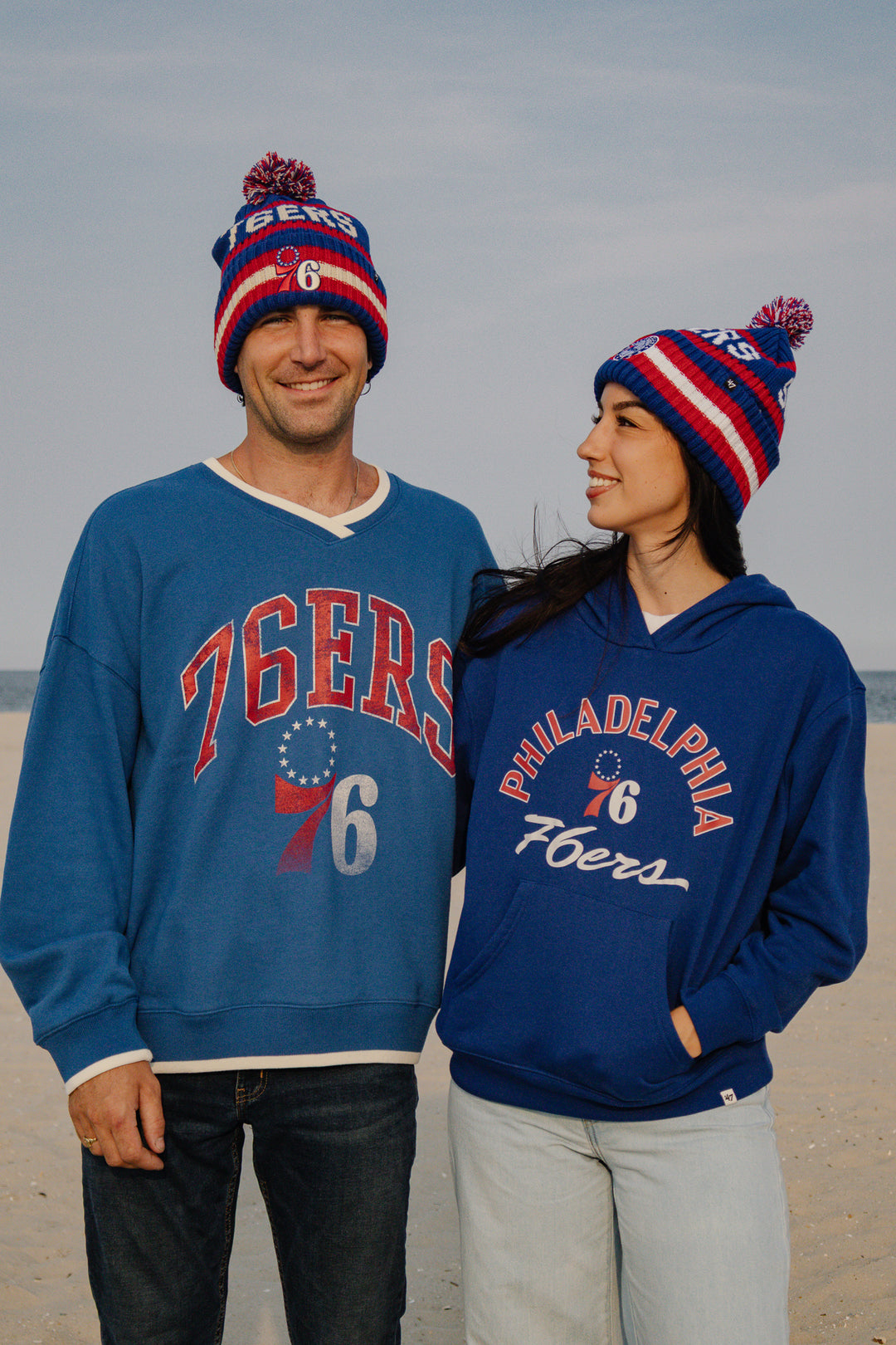 Philadelphia 76ers Blue Clubhouse V neck Sweatshirt