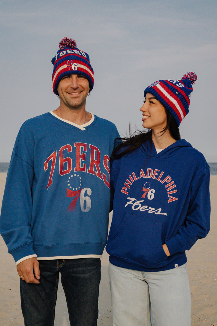 Philadelphia 76ers Blue Clubhouse V neck Sweatshirt