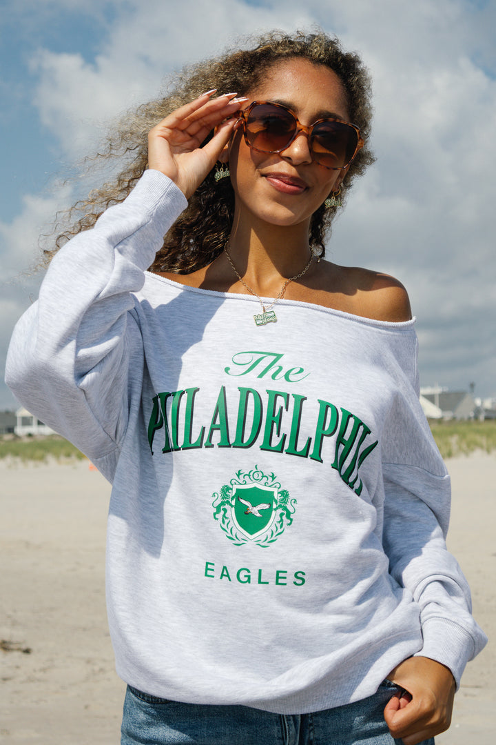 Philadelphia Eagles Oversized Off-Shoulder Sweatshirt