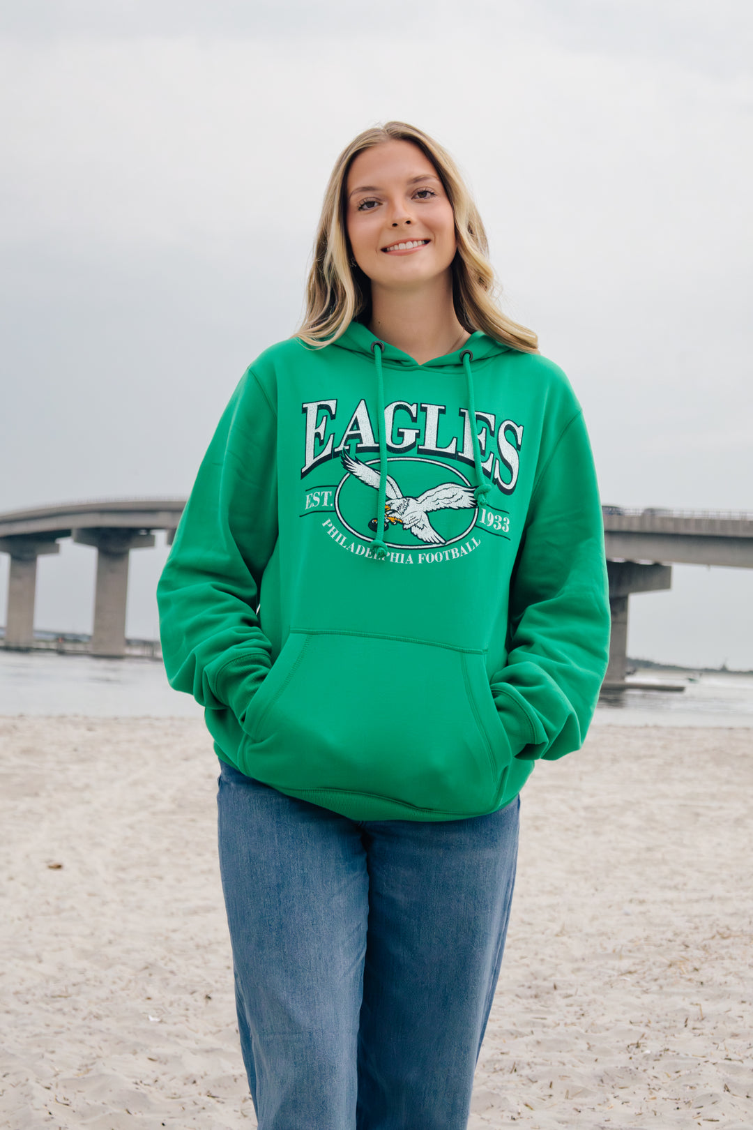 Philadelphia Eagles Historic Kelly Deluxia Headline Hood Women