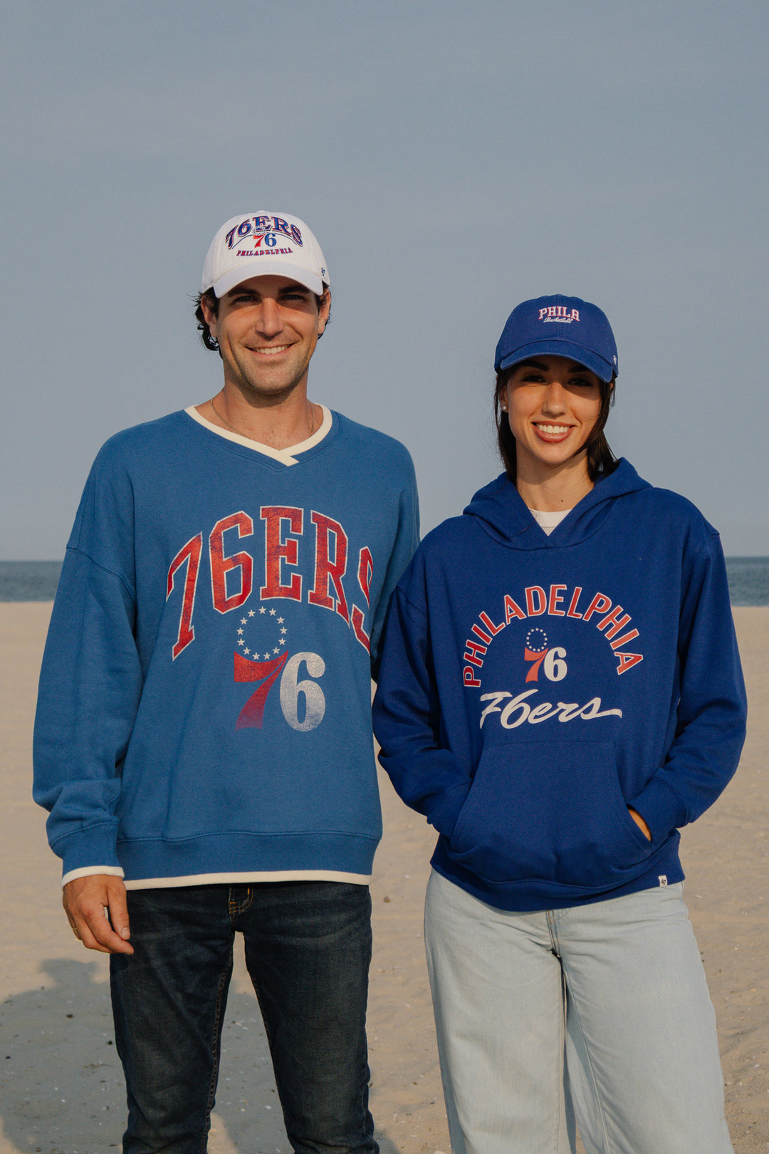 Philadelphia 76ers Blue Clubhouse V neck Sweatshirt