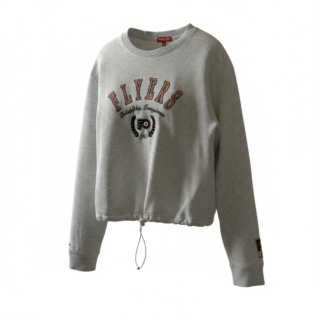 Philadelphia Flyers Embroidered Crop Crew Sweatshirt