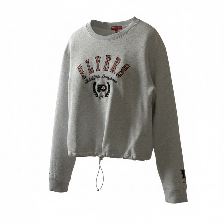 Philadelphia Flyers Embroidered Crop Crew Sweatshirt
