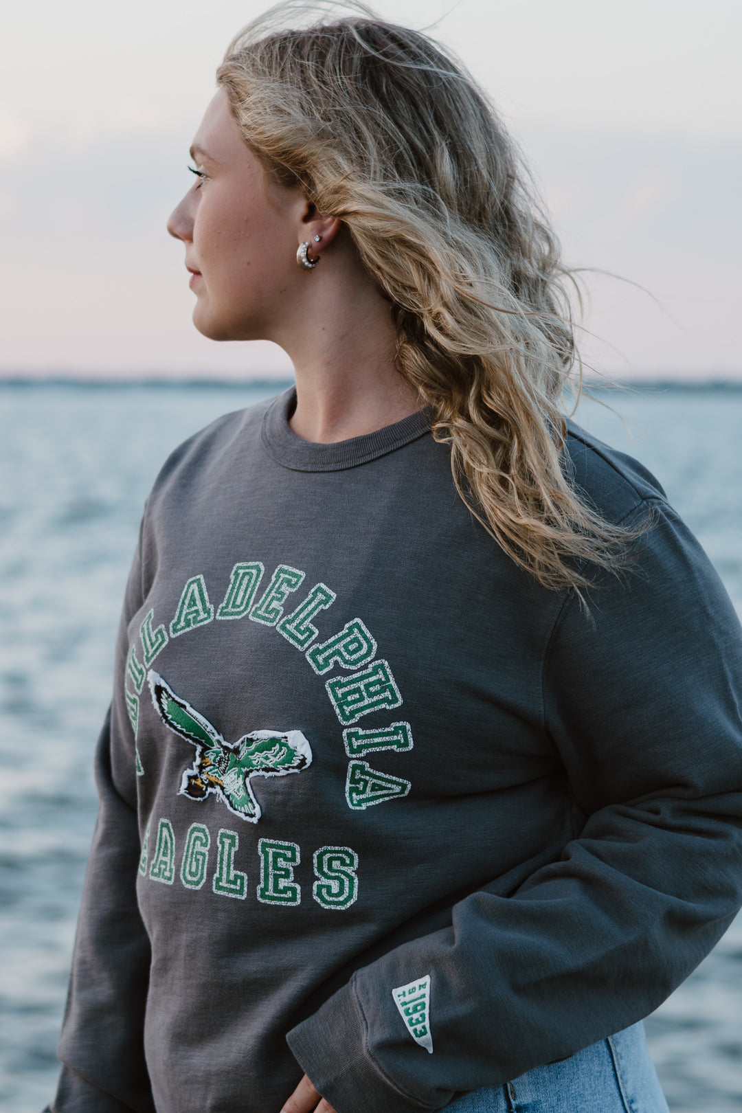 Philadelphia Eagles Historic Coal Calderwood WW French T Crew
