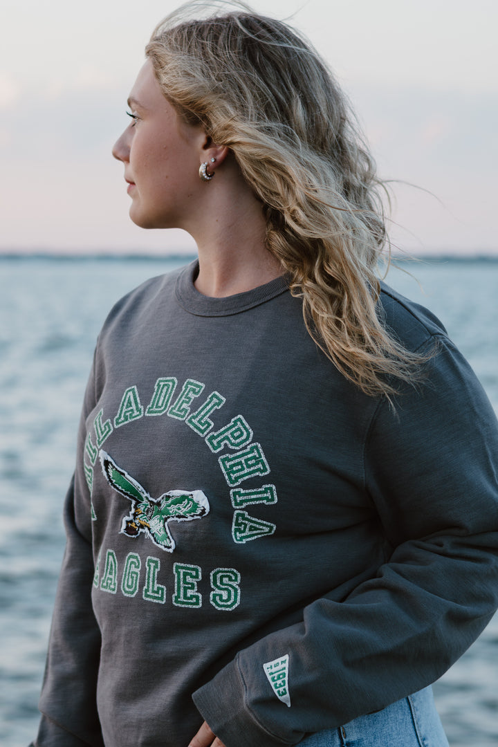 Philadelphia Eagles Historic Coal Calderwood WW French T Crew