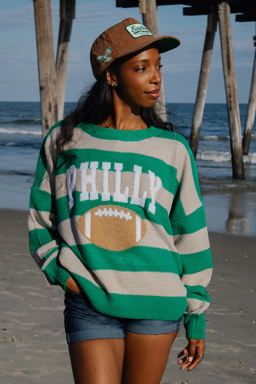 Philly Football Stripe Cozy Sweater