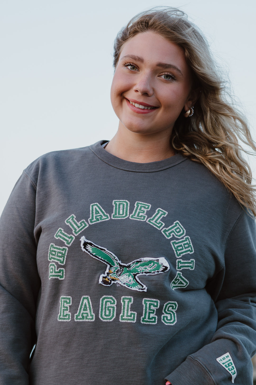 Philadelphia Eagles Historic Coal Calderwood WW French T Crew