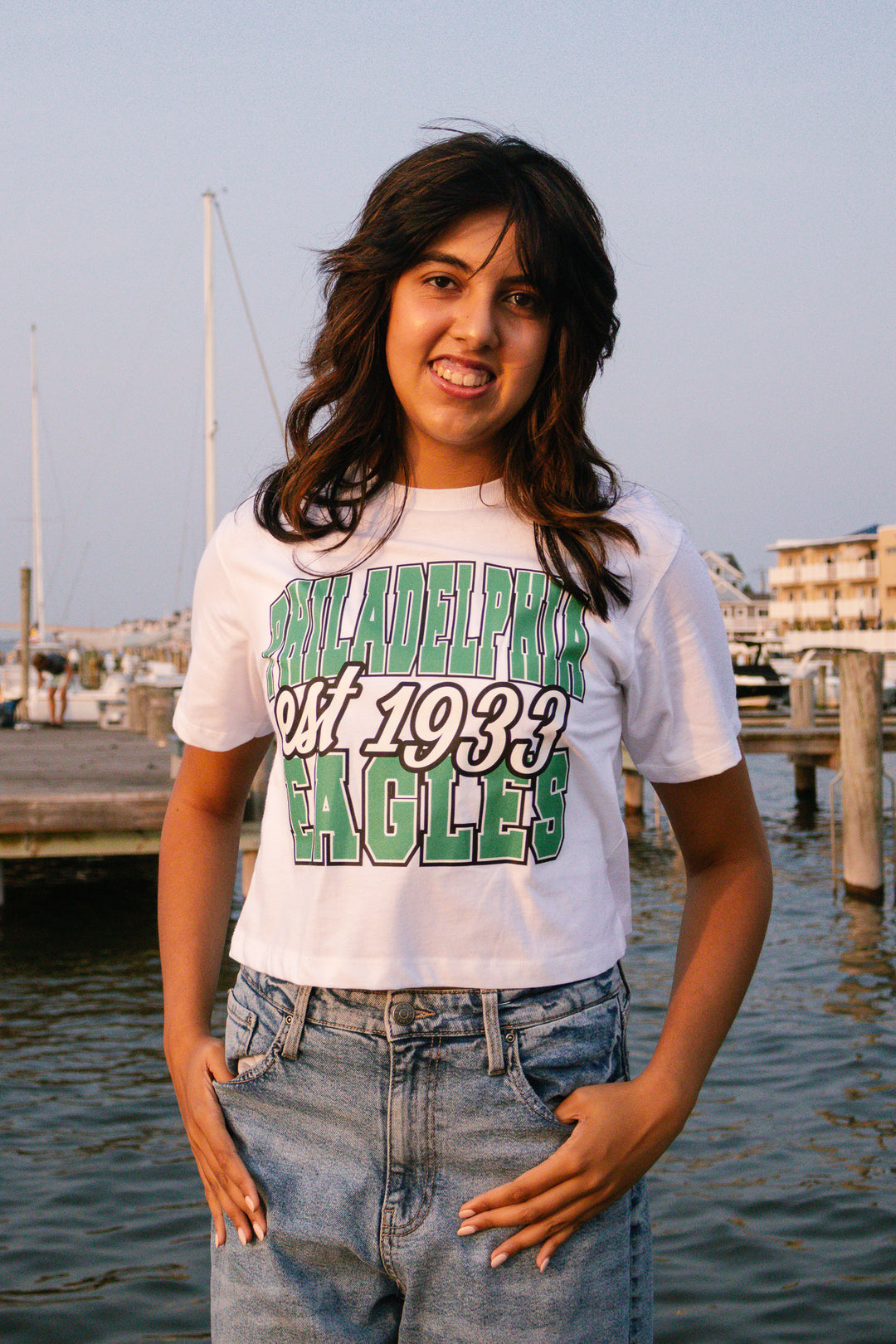 Philadelphia Eagles Boxy Fit Cropped Tee