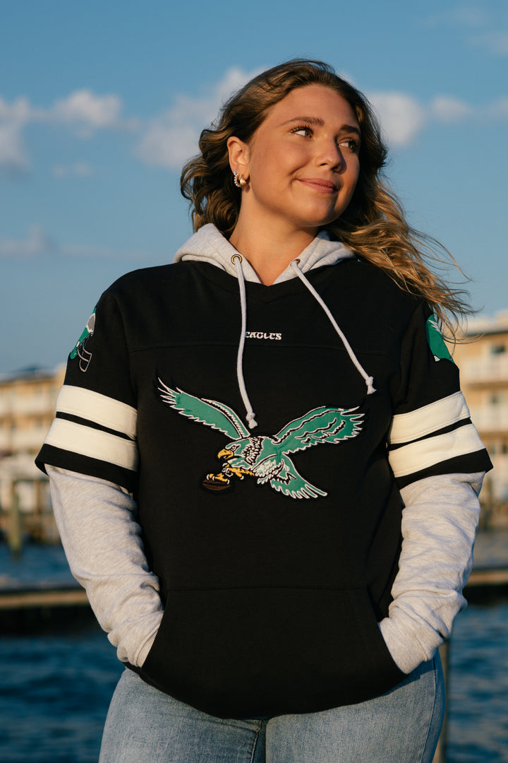 Philadelphia Eagles Flint Black High Post Cornerback Lacer Hoodie