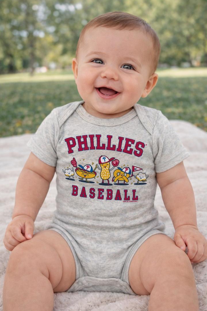 Philadelphia Phillies Oatmeal Ballpark Treats Onesie