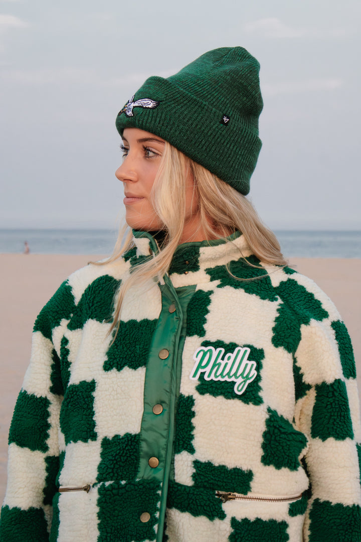 Women Philadelphia Eagles Historic Kelly Brain Freeze Cuff Knit Beanie