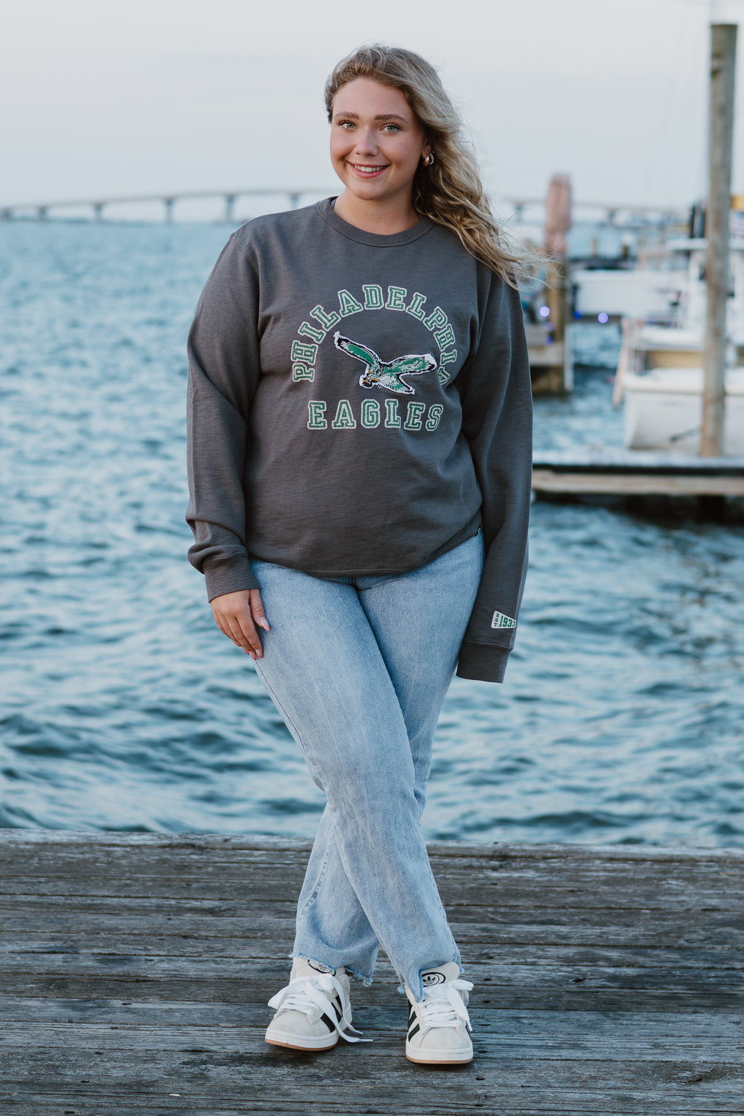 Philadelphia Eagles Historic Coal Calderwood WW French T Crew