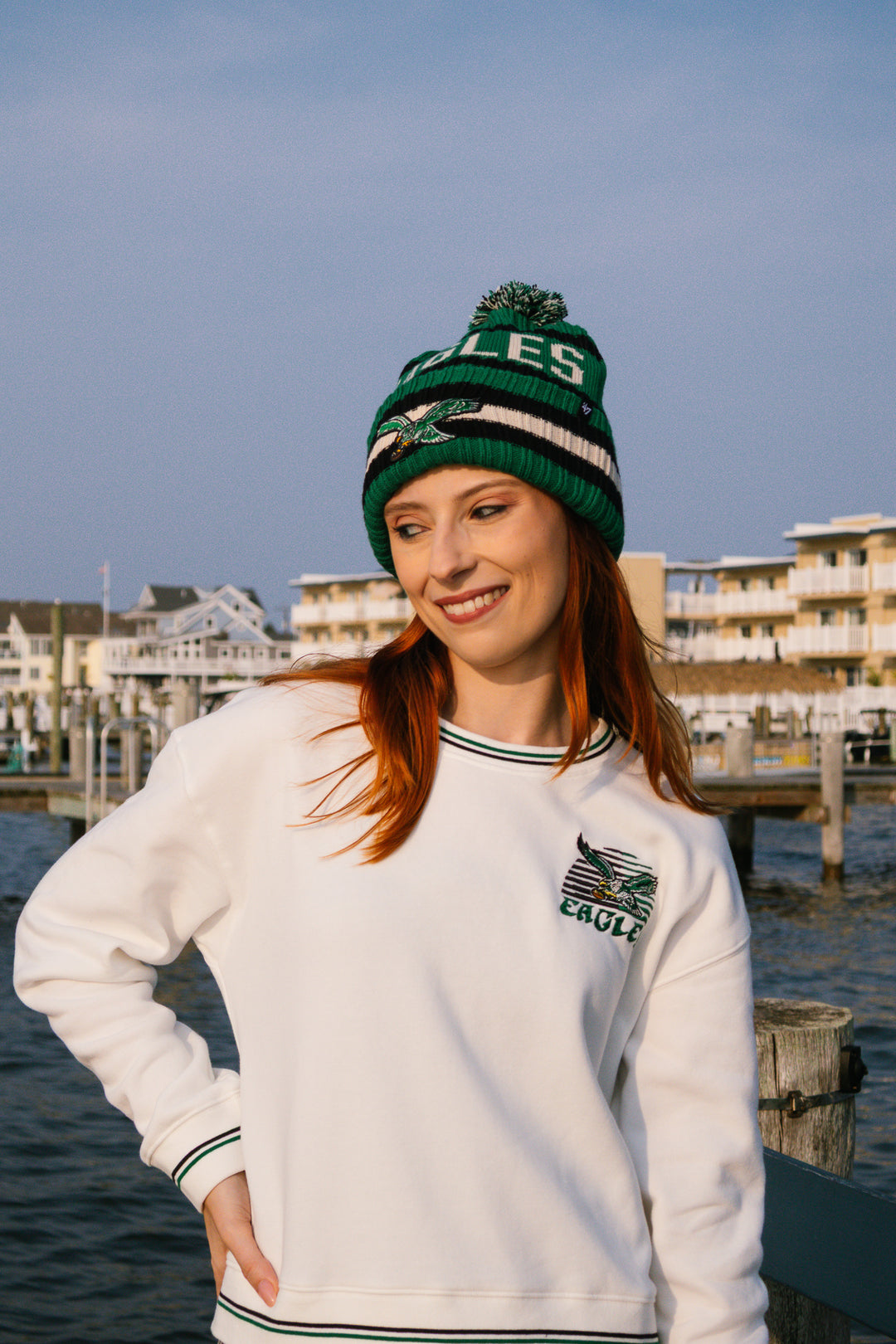 Philadelphia Eagles Historic Kelly Bering Cuff Knit w/Pom