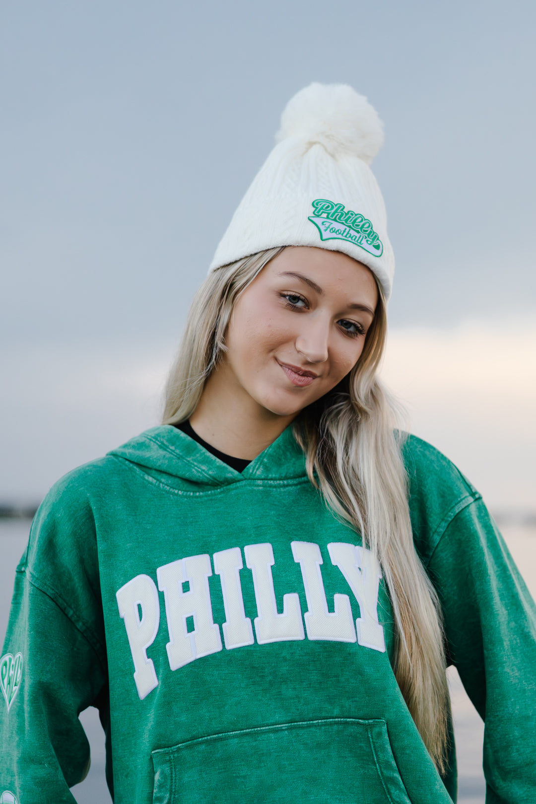 Philadelphia Football front PHILLY Multi Patch Forest Hoodie