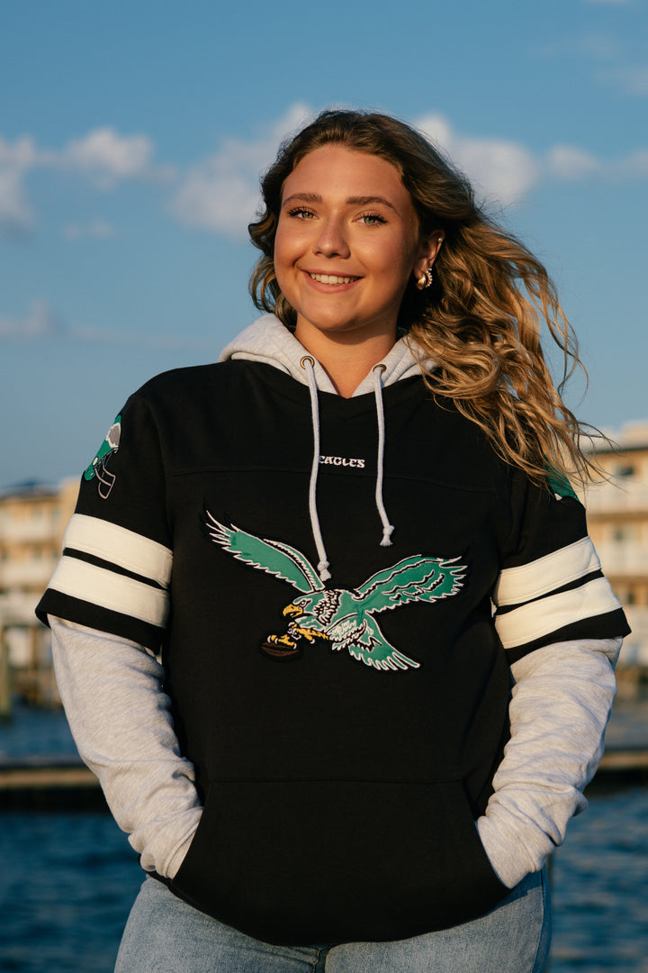 Philadelphia Eagles Flint Black High Post Cornerback Lacer Hoodie