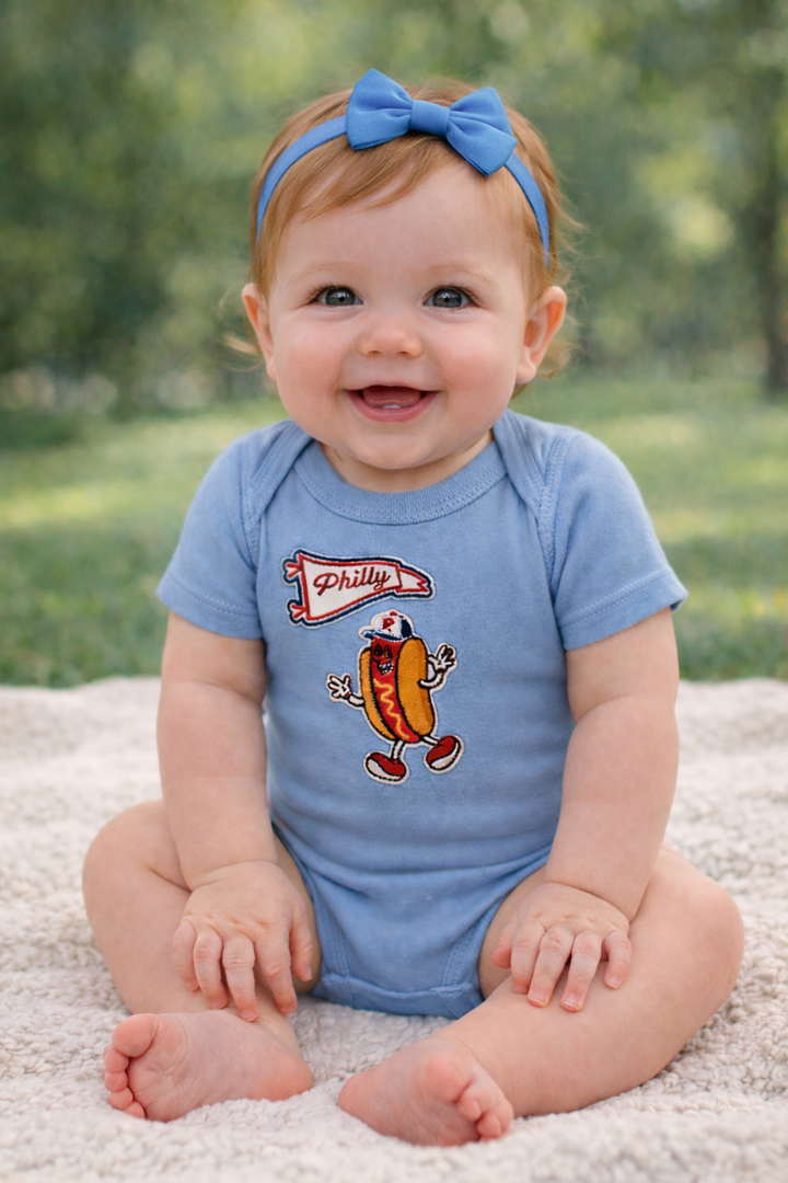 Philly Pennant &amp; Hot Dog Onesie