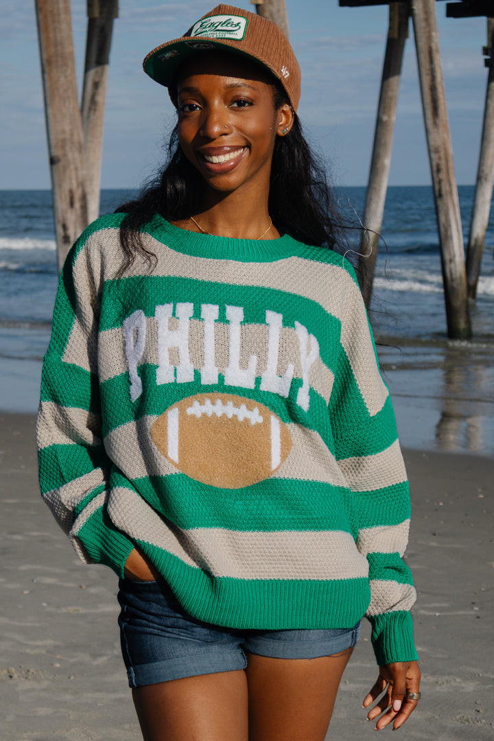 Philly Football Stripe Cozy Sweater