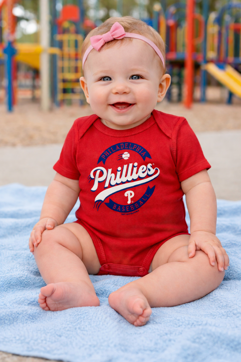 Philadelphia Phillies Red Baseball Onesie