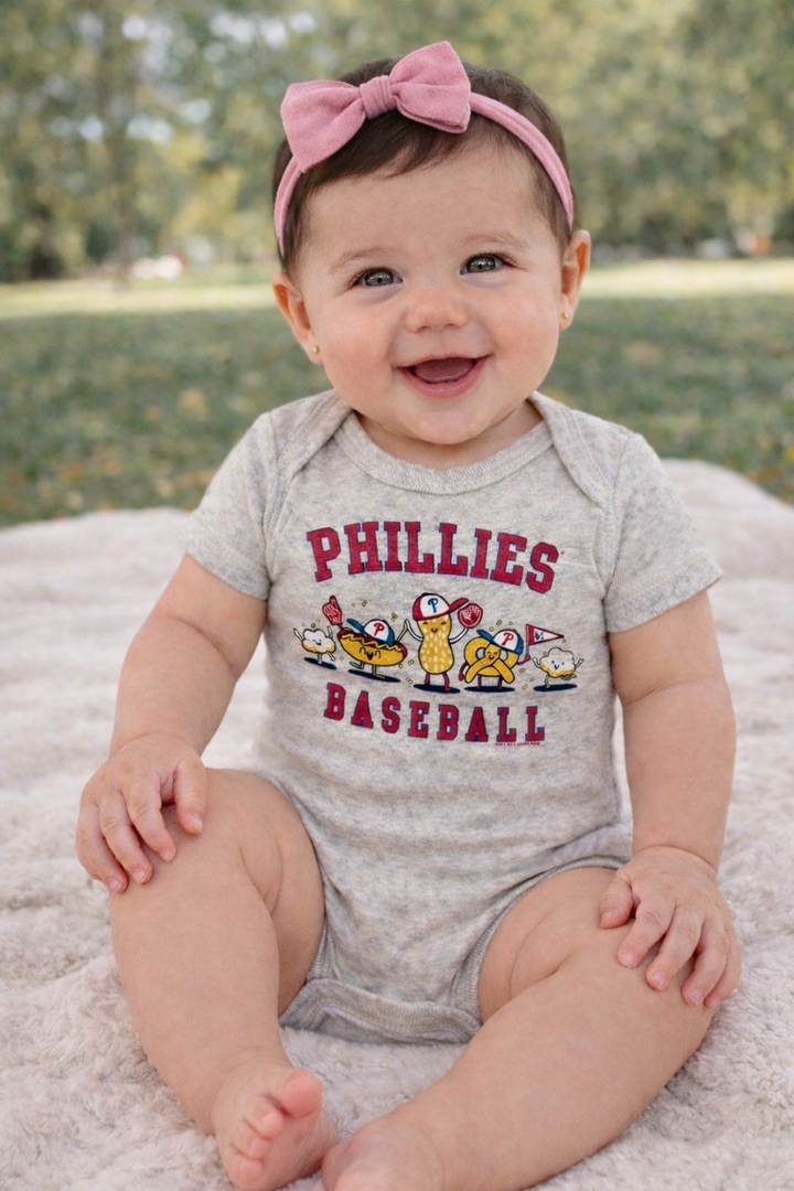 Philadelphia Phillies Oatmeal Ballpark Treats Onesie