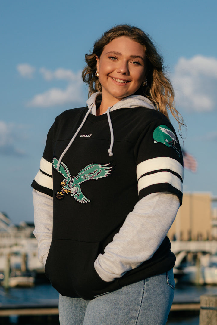 Philadelphia Eagles Flint Black High Post Cornerback Lacer Hoodie