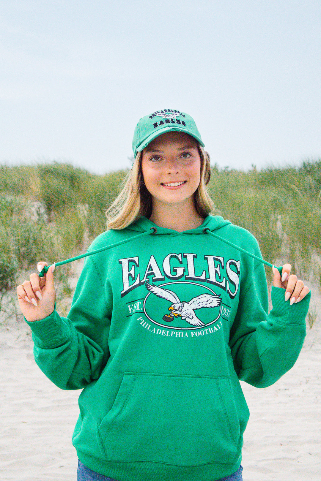 Philadelphia Eagles Historic Kelly Deluxia Headline Hood Women