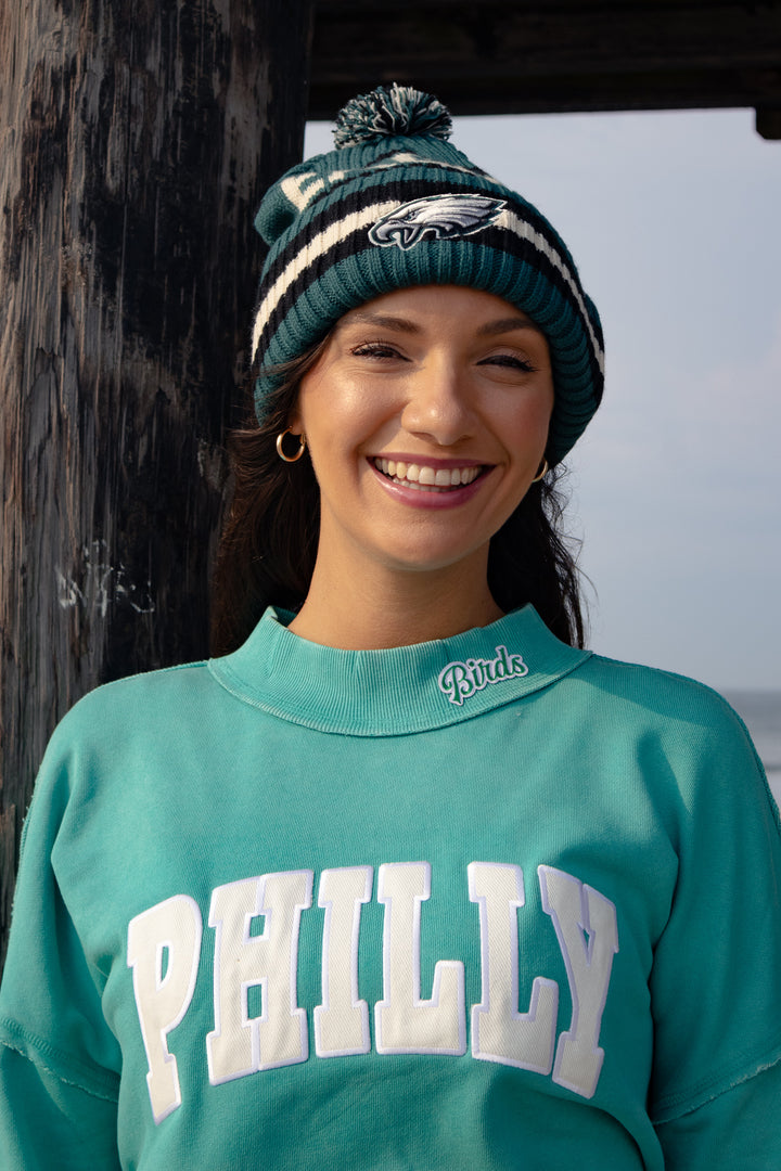 Philadelphia Eagles Pacific Green Bering Cuff Knit w/Pom