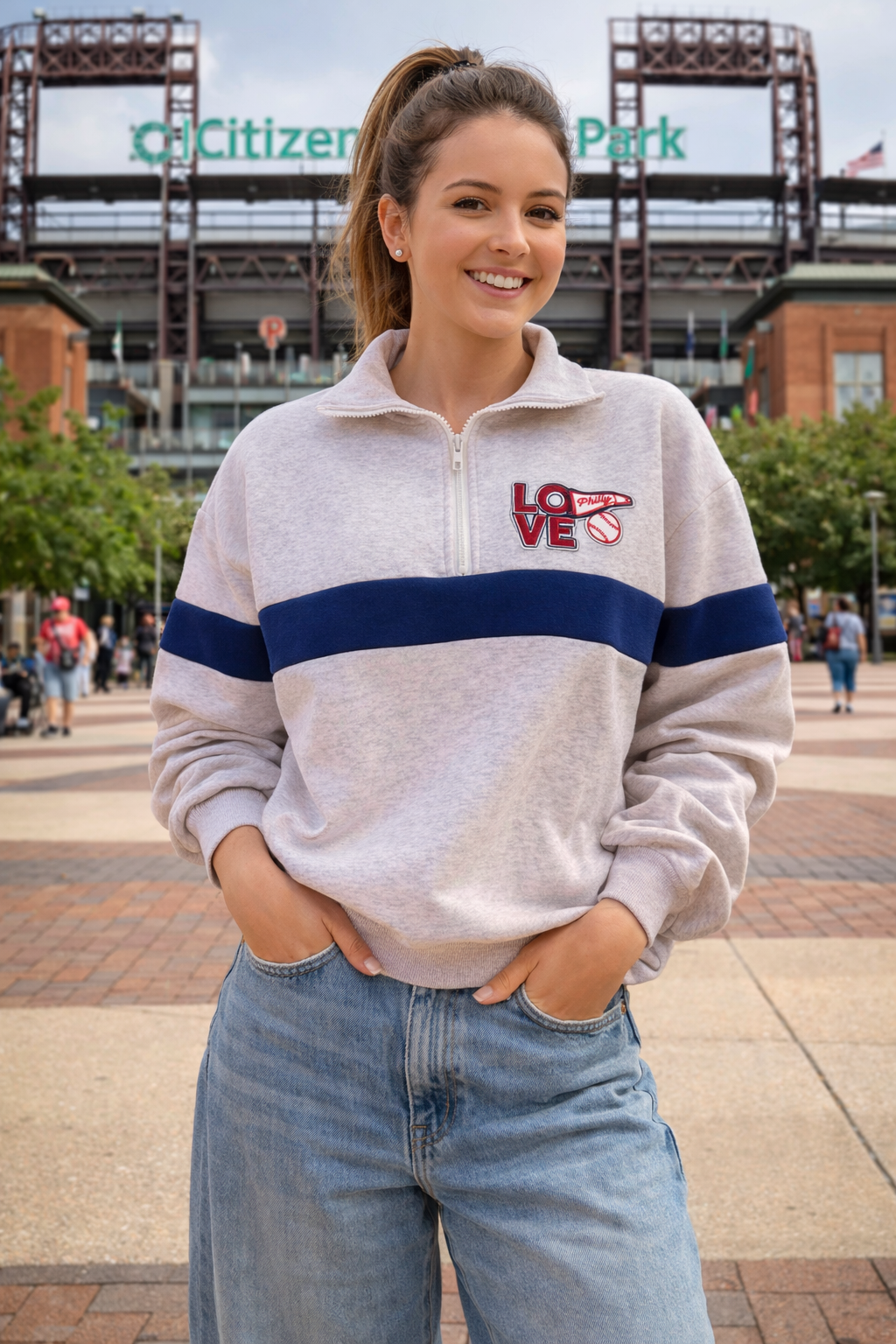 Philly Heather 1/4 Zip Sweatshirt