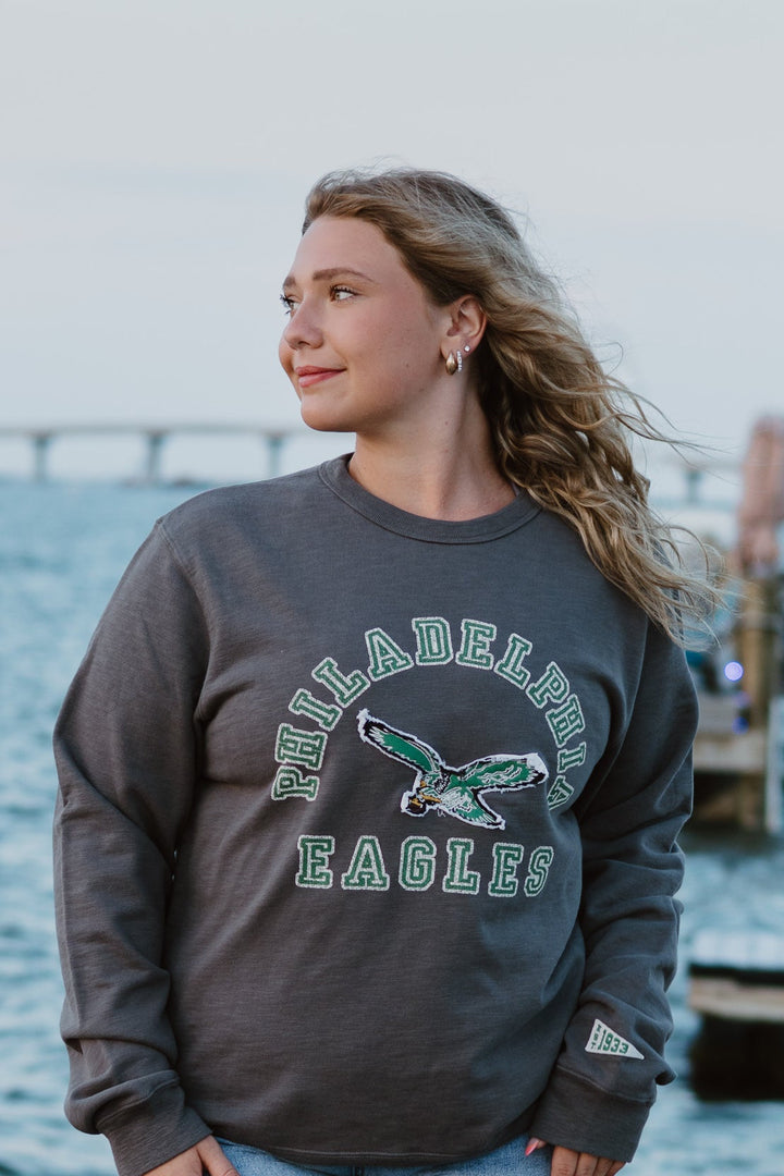 Philadelphia Eagles Historic Coal Calderwood WW French T Crew