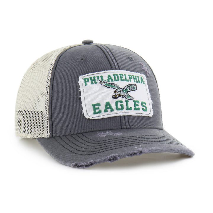 Philadelphia Eagles Historic Egremont Charcoal Well-Worn Adjustable Trucker Hat
