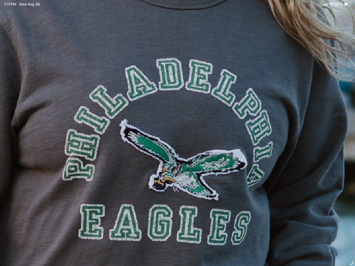 Philadelphia Eagles Historic Coal Calderwood WW French T Crew