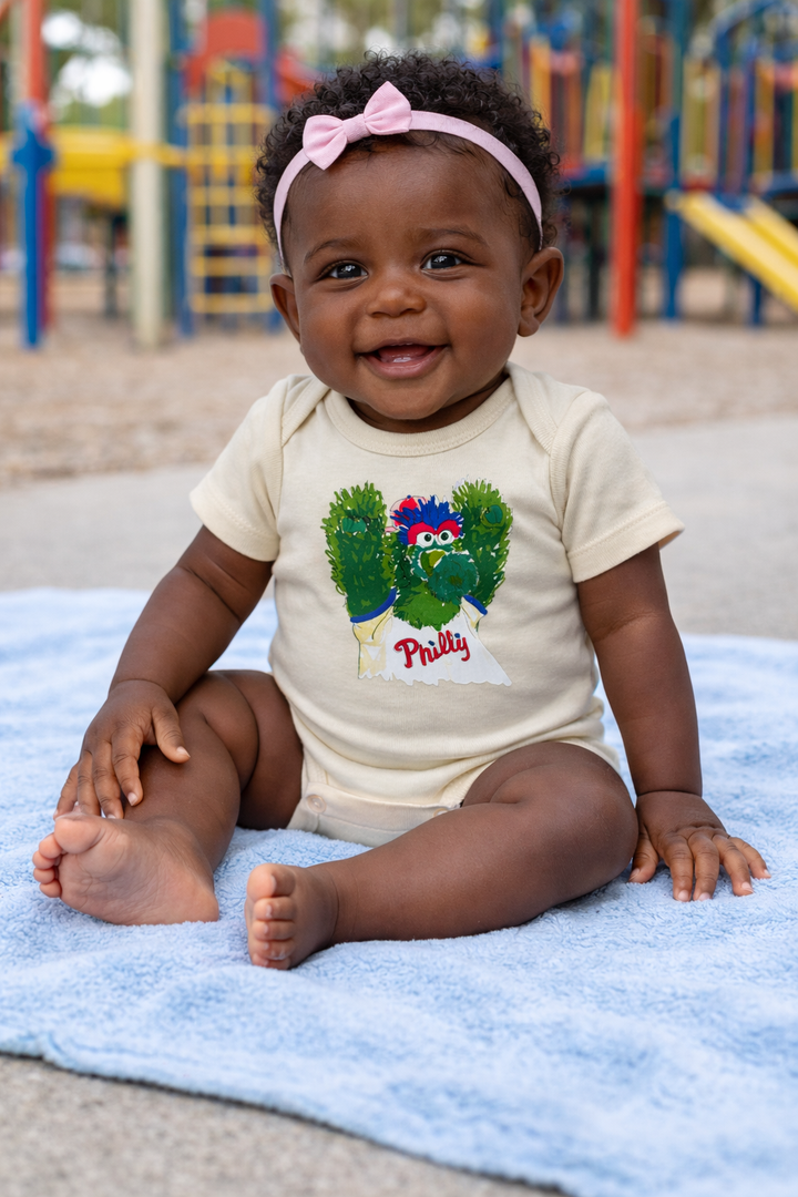 Philly Phanatic Sketch Oatmeal Onesie