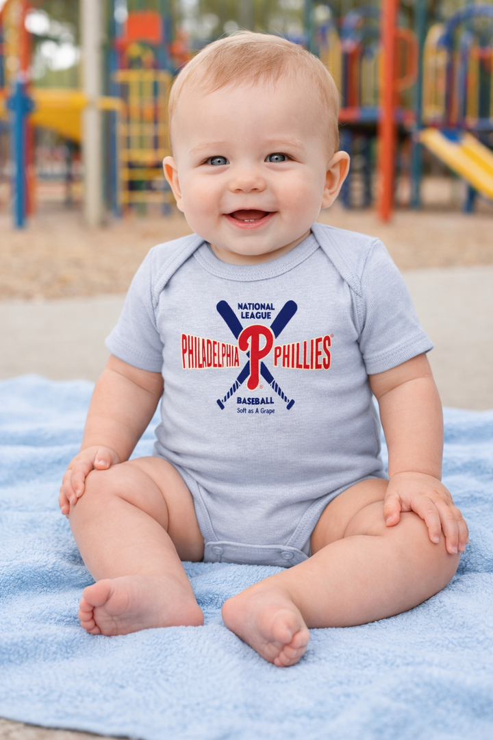 Philadelphia Phillies Blue P Onesie