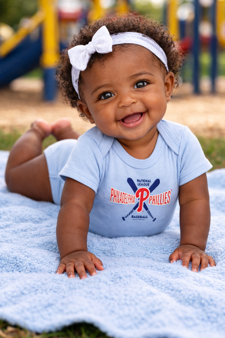 Philadelphia Phillies Blue P Onesie