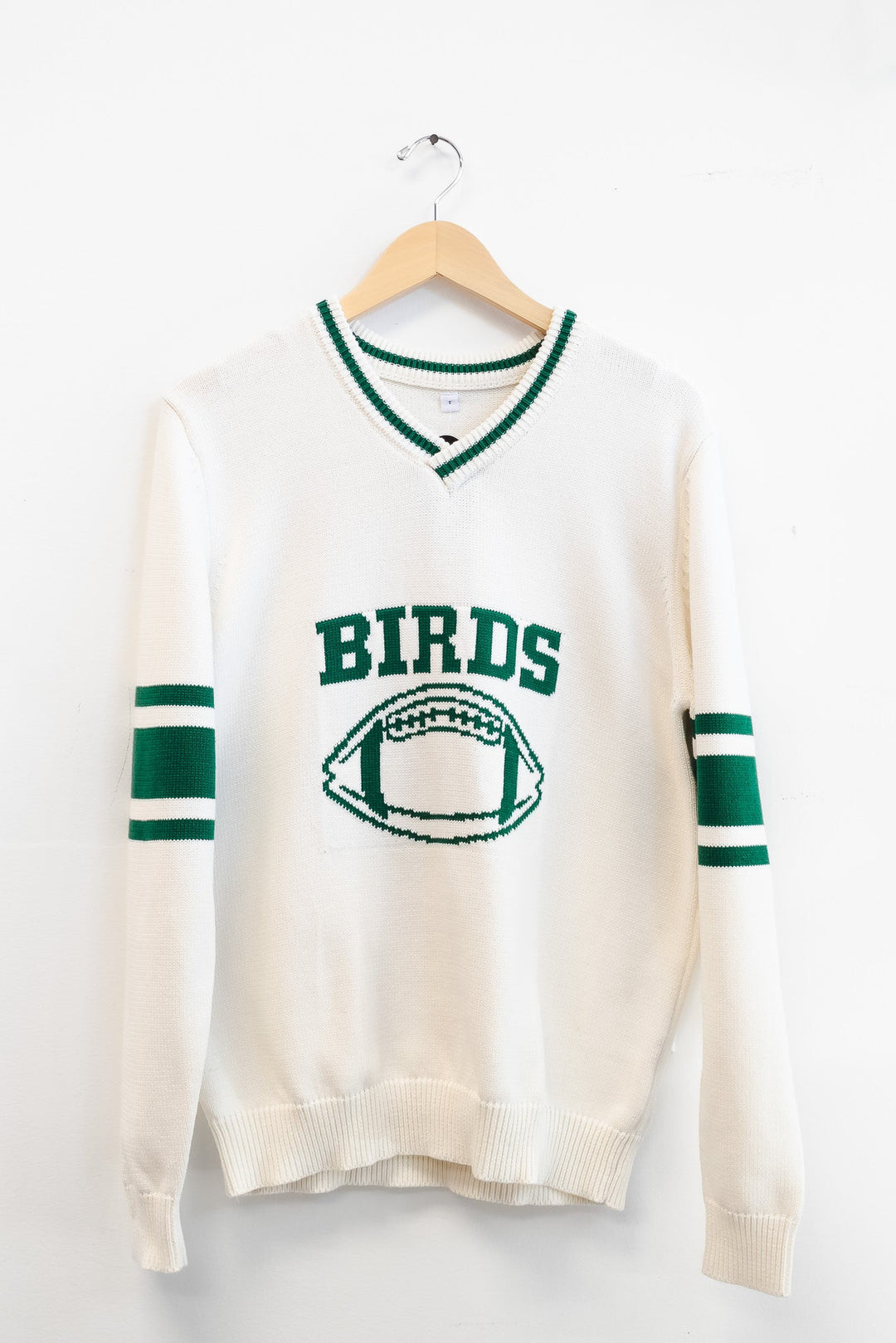 Philly Football White V Neck Sweater