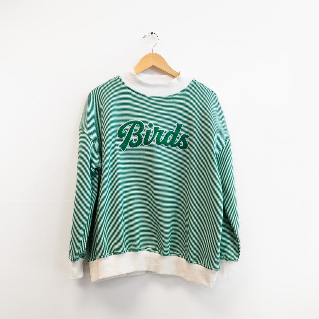 Philly Birds Chenille Patch Striped Mock Neck Sweatshirt