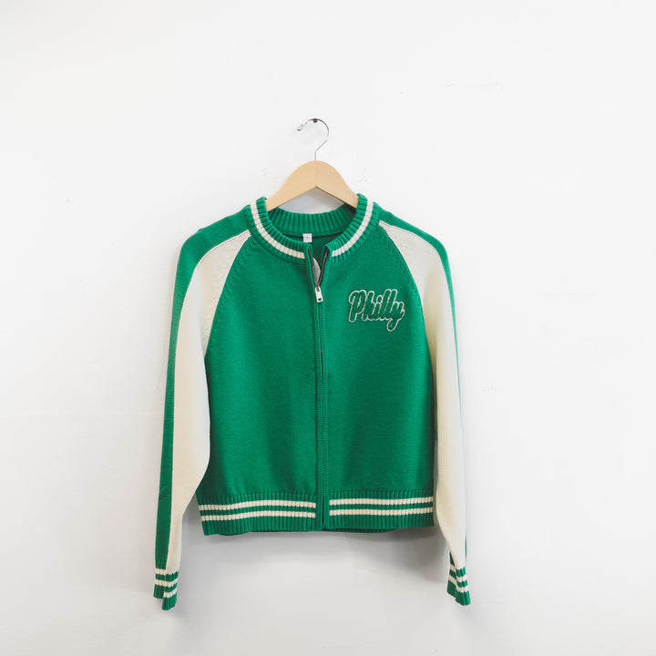 Philly Football Birds Varsity Full Zip Sweater
