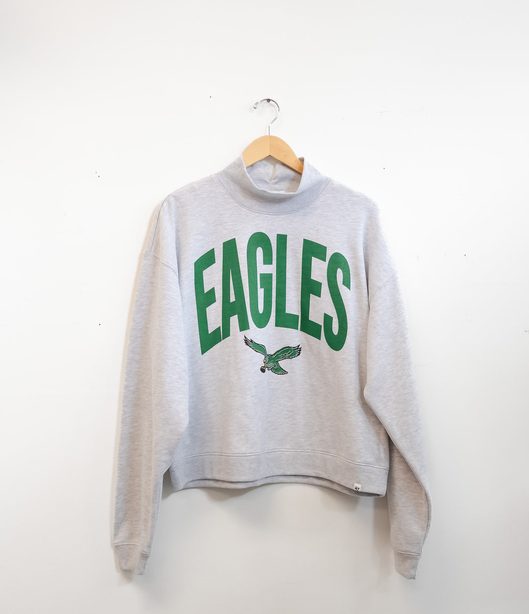 Philadlephia Eagles Retro Gray Mock Neck Sweatshirt