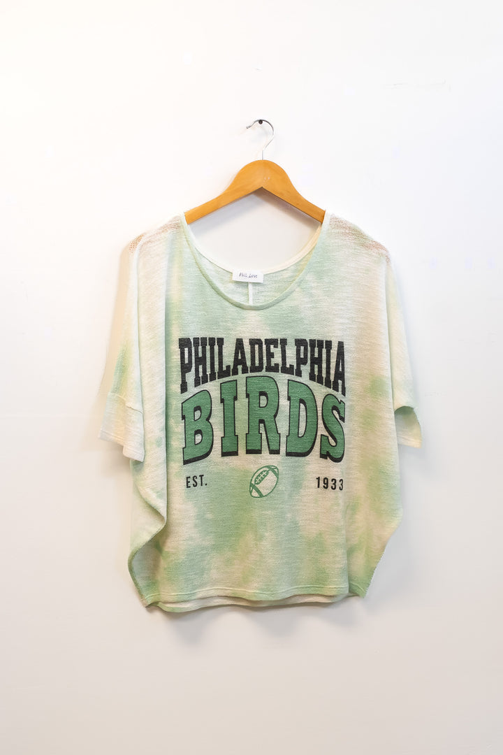 Philly Birds Tie Dye 3/4 Dolman Sleeve Top
