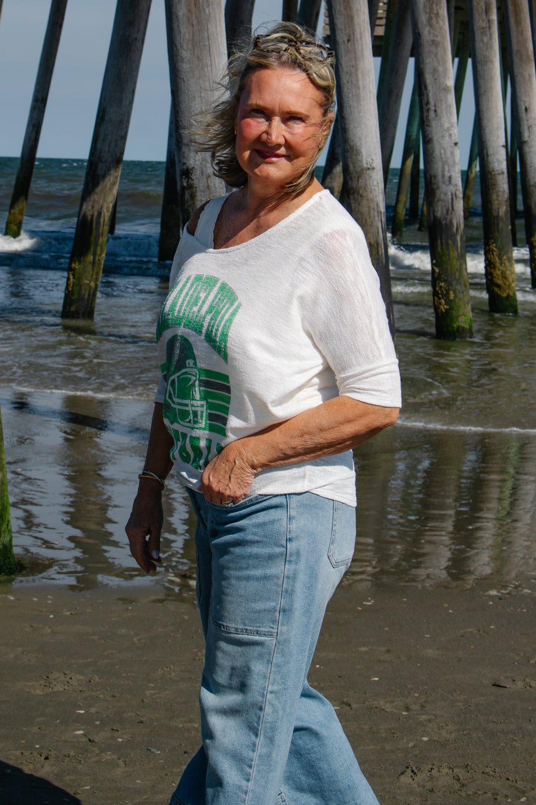 Philly Football 3/4 Dolman Sleeve Top