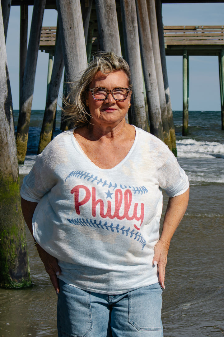 Philly Baseball 3/4 Dolman Sleeve Top