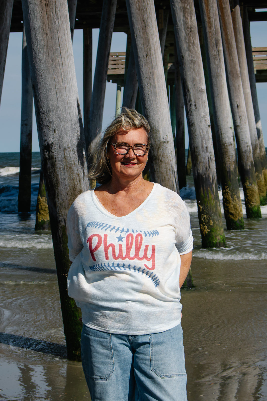 Philly Baseball 3/4 Dolman Sleeve Top