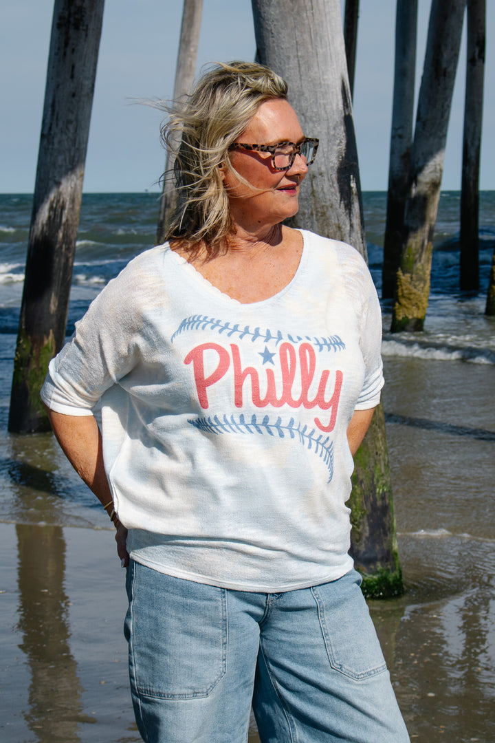 Philly Baseball 3/4 Dolman Sleeve Top