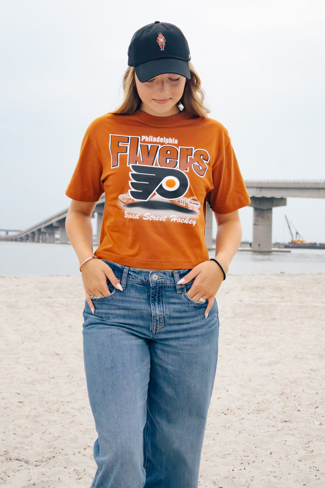 Philadelphia Flyers Burnt Orange Reed City Tee