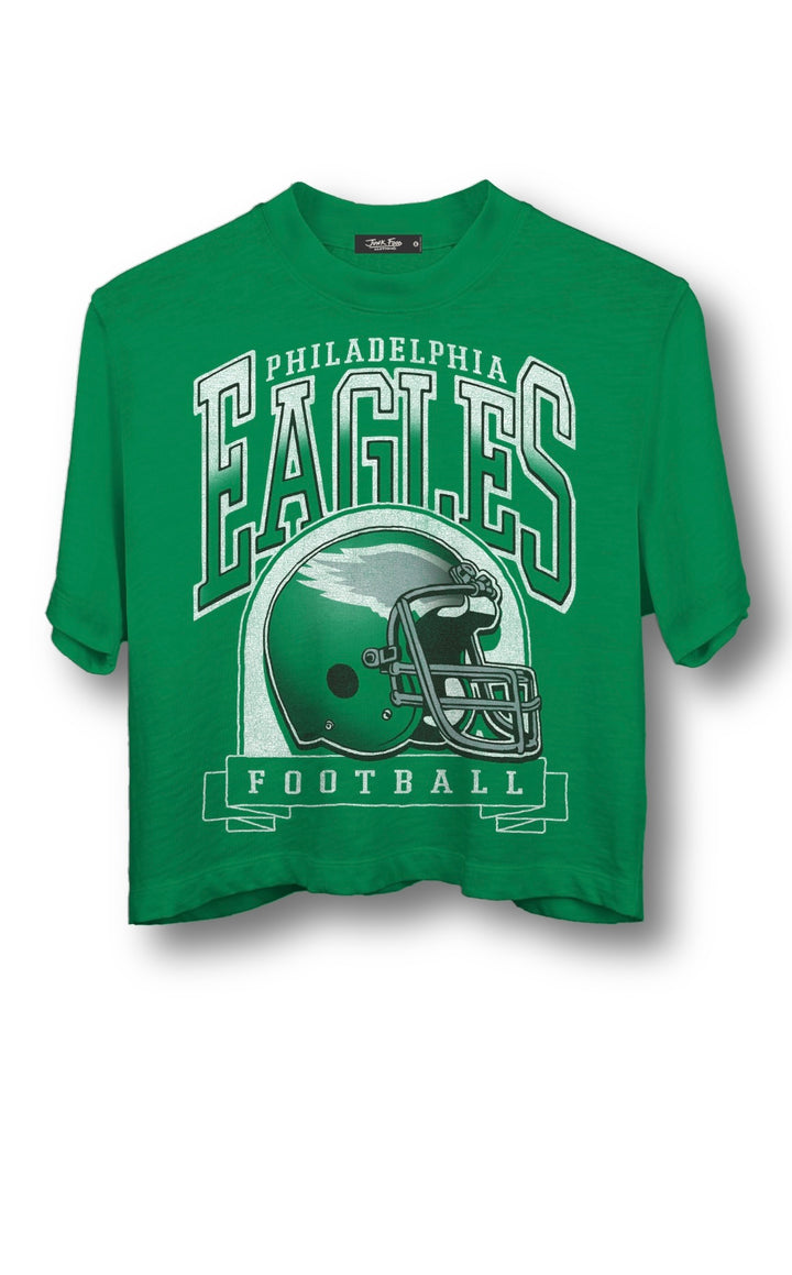 Philadelphia Eagles Helmet Kelly Green Crop Tee