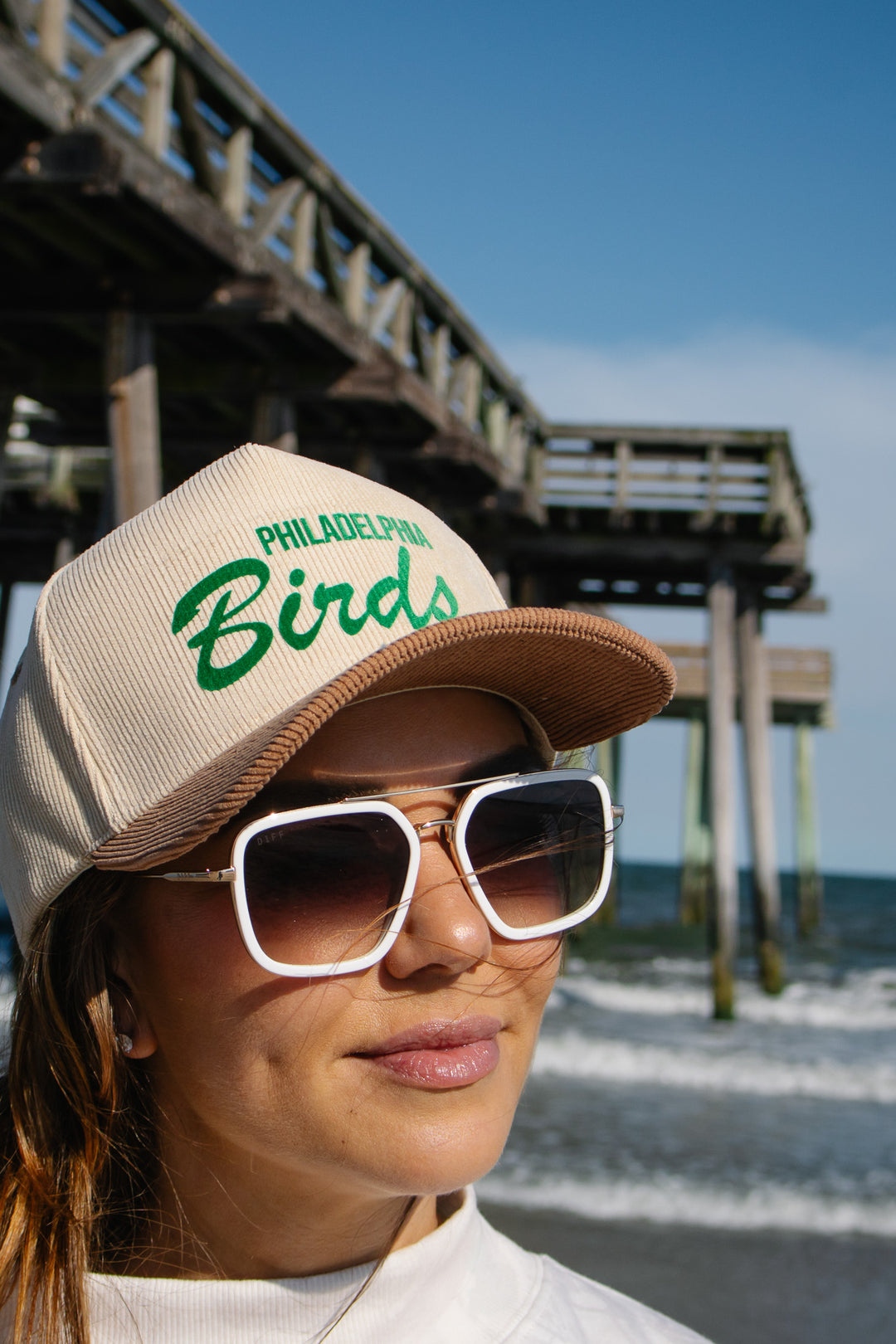 Philly Tan Corduroy Birds Hat