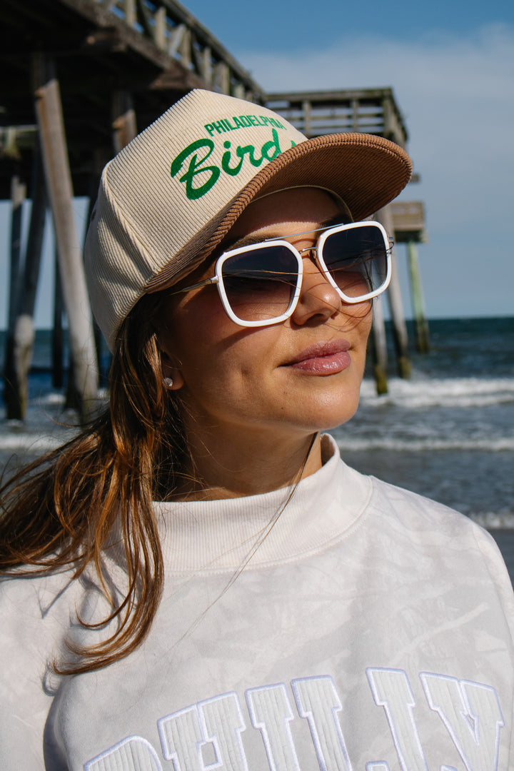 Philly Tan Corduroy Birds Hat